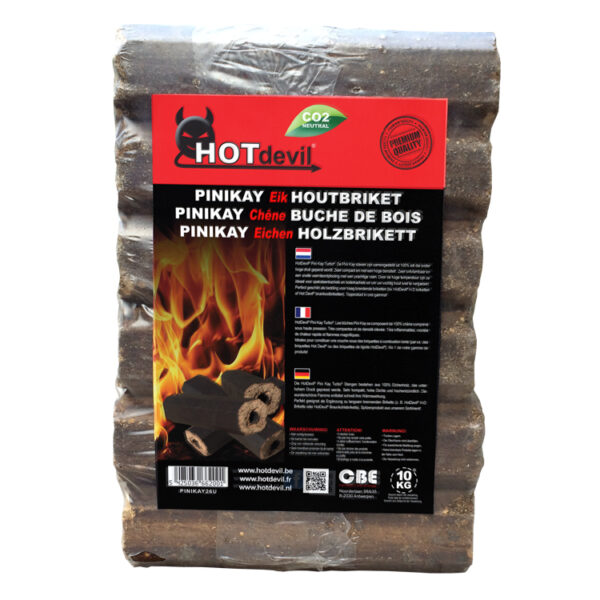 HOTDEVIL-HOUTBRIKETTENPINIKAYEIK8PACK-1-1 Briquettes de bois Pini kay 100% chêne – Demi-palette (480Kg)