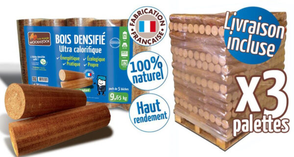Sans-titre-18-copie Bûches calorifiques WOODSTOCK 3 palettes, 312 sacs de 5 bûches